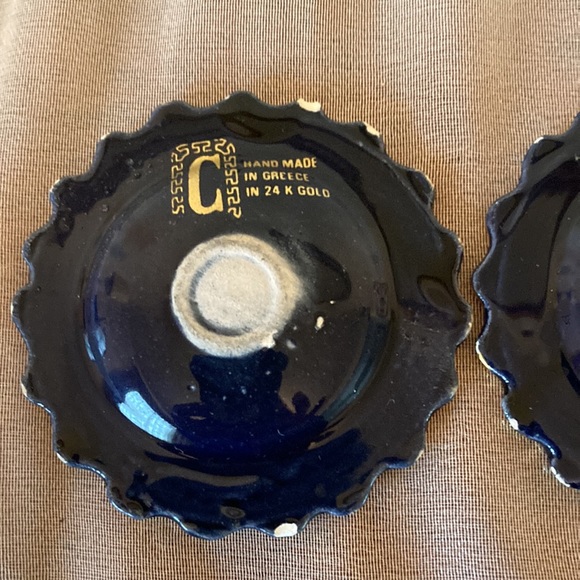 Set of 2 Miniature Small Decorative Plates with Stand. Handmade In Greece - Picture 7 of 7